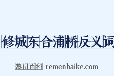 修城东合浦桥反义词是什么意思的图片